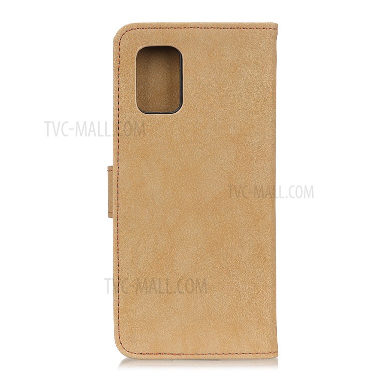 KHAZNEH Vintage Split Leather Protector Cover with Wallet Stand for Honor 30 - Yellow-2