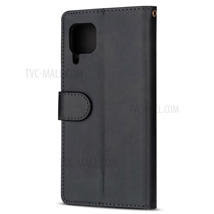 Zipper Pocket Wallet Stand Flip Leather Phone Case with Strap for Huawei P40 LITE/Nova 6 SE/Nova 7i - Black-3