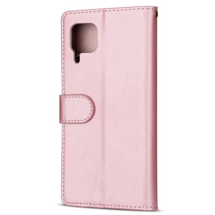 Caixa Telefônica de Couro de Carteira de Bolso Com Zíper Com Cinta Para Huawei P40 Lite/nova 6 SE/Nova 7i - Rosa Ouro-3