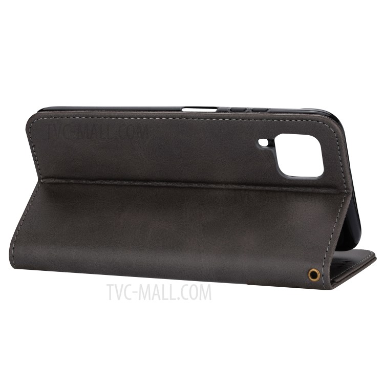 Zipper Pocket Wallet Stand Flip Leather Phone Case with Strap for Huawei P40 LITE/Nova 6 SE/Nova 7i - Grey-4