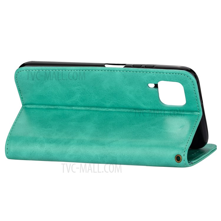 Zipper Pocket Wallet Stand Flip Leather Phone Case with Strap for Huawei P40 LITE/Nova 6 SE/Nova 7i - Green-4