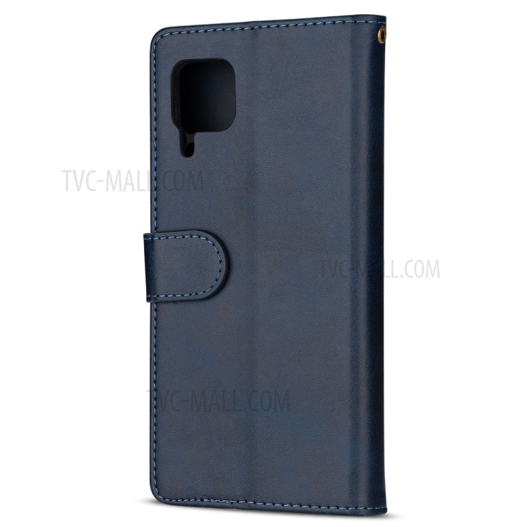 Zipper Pocket Wallet Stand Flip Leather Phone Case with Strap for Huawei P40 LITE/Nova 6 SE/Nova 7i - Blue-3
