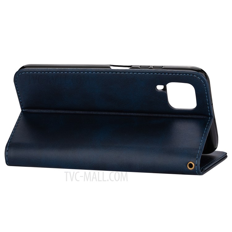 Zipper Pocket Wallet Stand Flip Leather Phone Case with Strap for Huawei P40 LITE/Nova 6 SE/Nova 7i - Blue-4