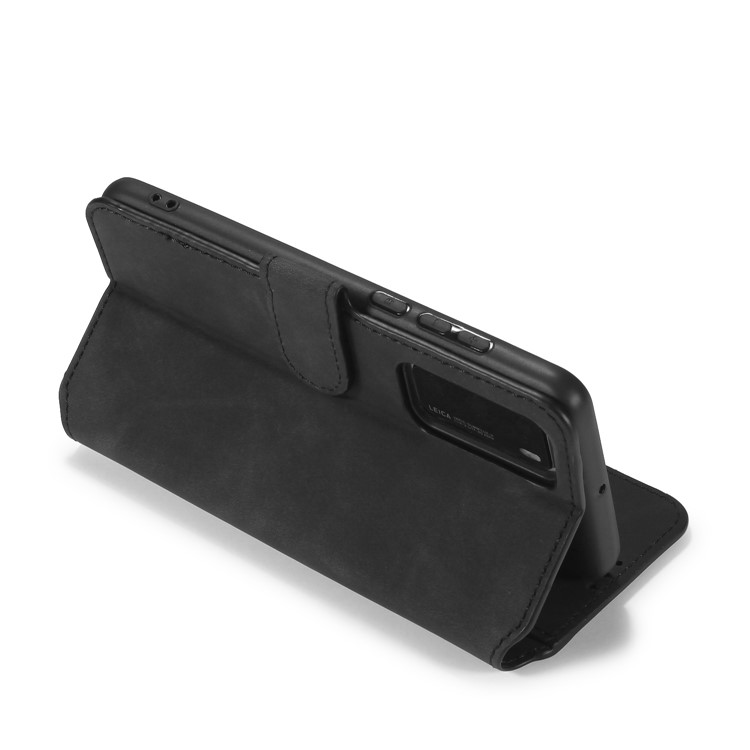 DG.MING Retro Style Wallet Leather Stand Case for Huawei P40 - Black-6