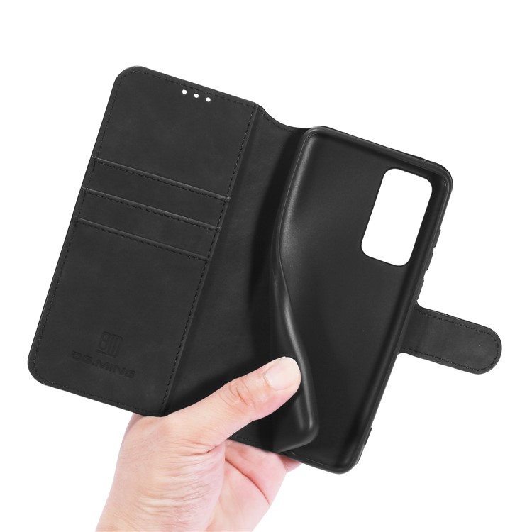DG.MING Retro Style Wallet Leather Stand Case for Huawei P40 - Black-7