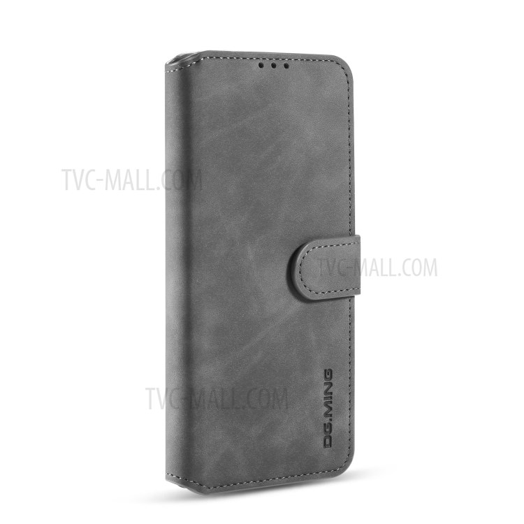 DG.MING Retro Style Leather Wallet Stand Phone Shell for Huawei P40 Pro - Grey-2