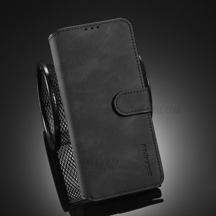 DG.MING Retro Style Leather Wallet Stand Phone Shell for Huawei P40 Pro - Black-8