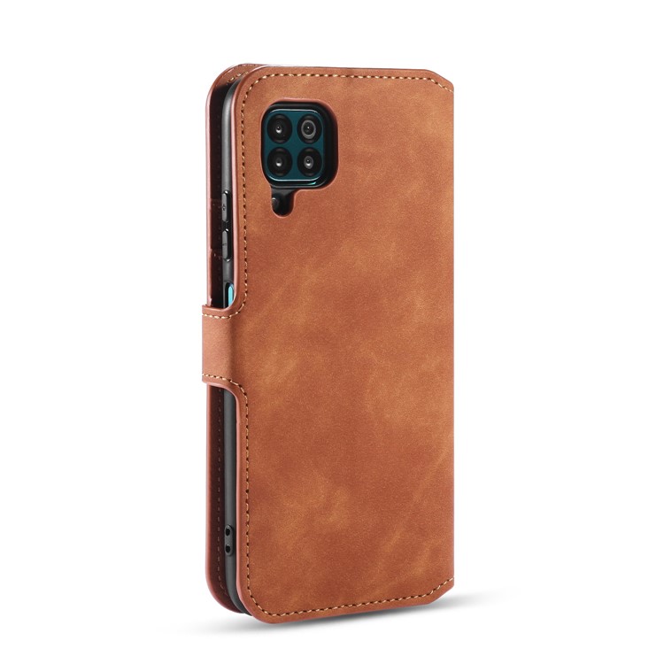 DG.MING Retro Style Wallet Leather Stand Case for Huawei P40 Lite/Nova 7i/Nova 6 SE - Brown-3