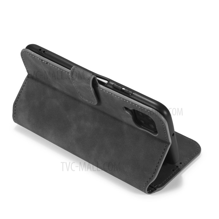 DG.MING Retro Style Wallet Leather Stand Case for Huawei P40 Lite/Nova 7i/Nova 6 SE - Grey-6