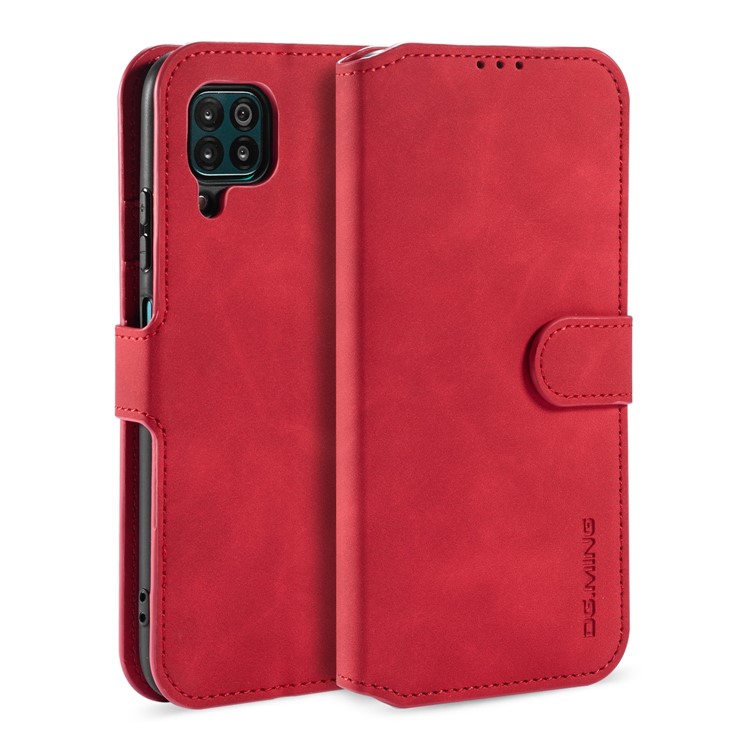 DG.MING Retro Style Wallet Leather Stand Case for Huawei P40 Lite/Nova 7i/Nova 6 SE - Red-1