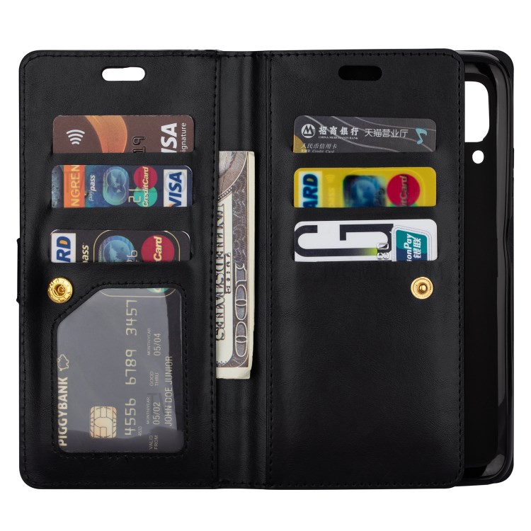 Multi-slot Wallet Zippered Leather Stand Case for Huawei P40 Lite/Nova 7i/Nova 6 SE - Black-6