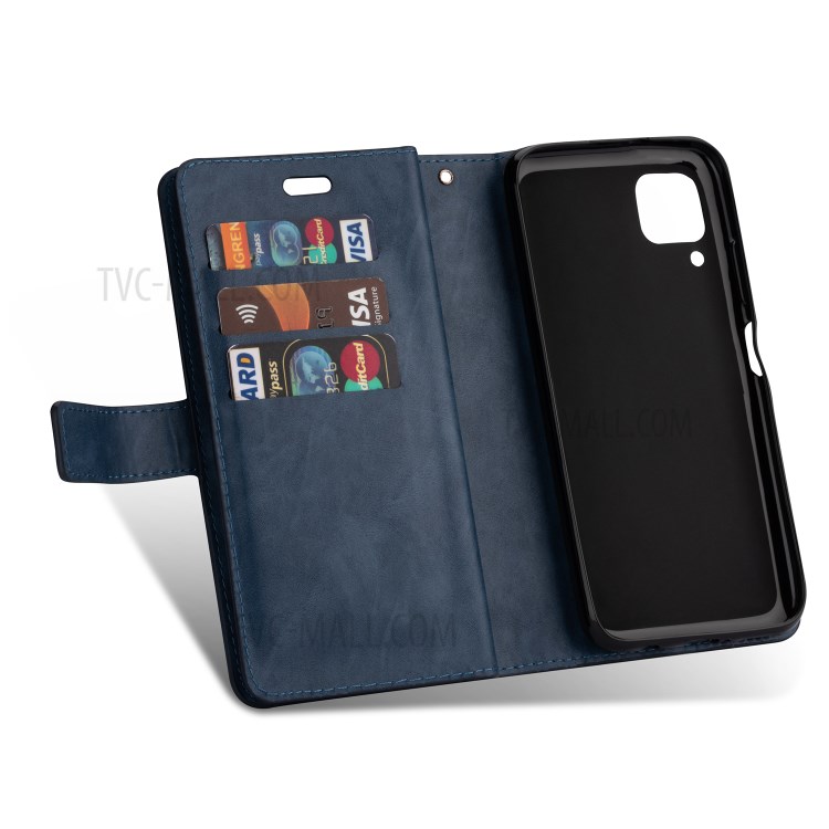 Multi-slot Wallet Zippered Leather Stand Case for Huawei P40 Lite/Nova 7i/Nova 6 SE - Blue-8