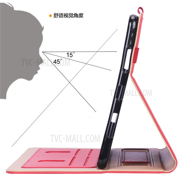 WY-2099 Business Style Flip Leather Stand Tablet Shell with Card Slots for Huawei Matepad - Red-11