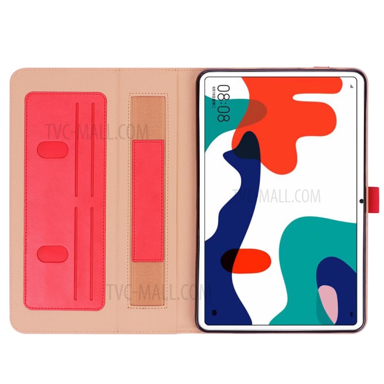 WY-2099 Business Style Flip Leather Stand Tablet Shell with Card Slots for Huawei Matepad - Red-8