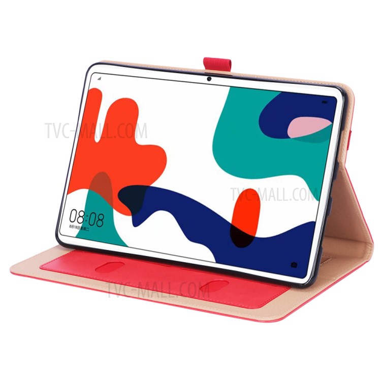 WY-2099 Business Style Flip Leather Stand Tablet Shell with Card Slots for Huawei Matepad - Red-9
