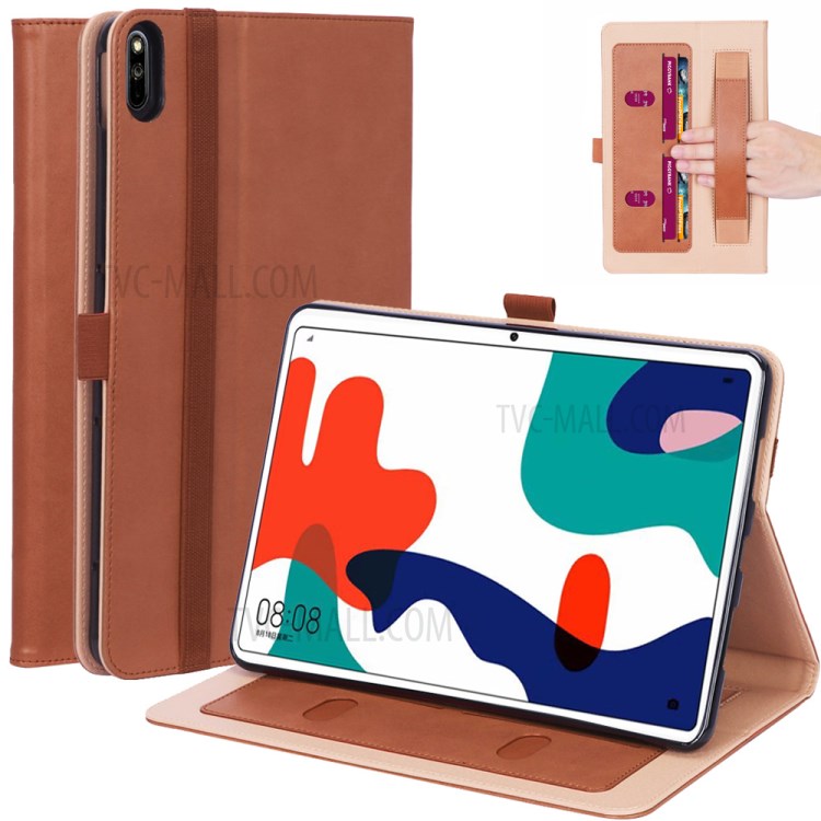 WY-2099 Business Style Flip Leather Stand Tablet Shell with Card Slots for Huawei Matepad - Brown-1