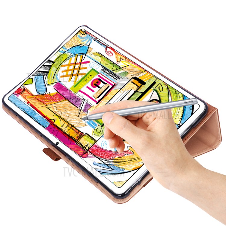 WY-2099 Business Style Flip Leather Stand Tablet Shell with Card Slots for Huawei Matepad - Brown-12