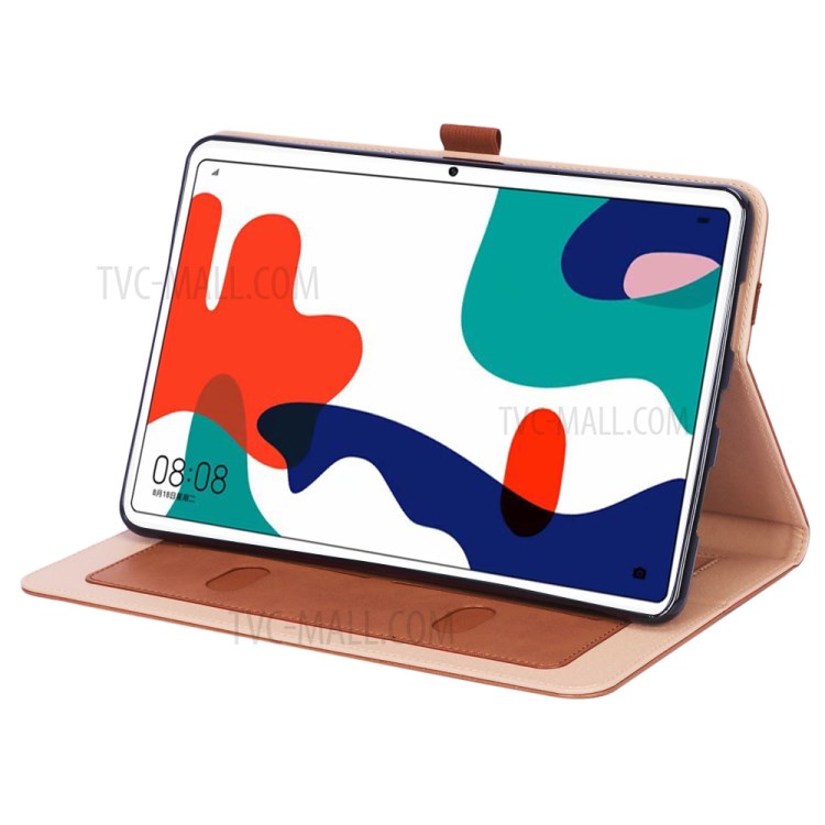 WY-2099 Business Style Flip Leather Stand Tablet Shell with Card Slots for Huawei Matepad - Brown-8