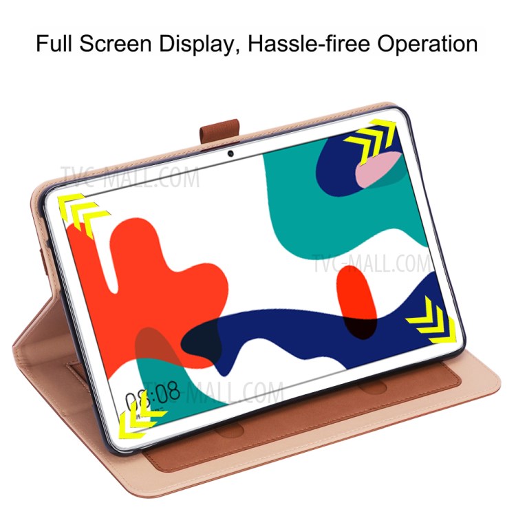 WY-2099 Business Style Flip Leather Stand Tablet Shell with Card Slots for Huawei Matepad - Brown-9