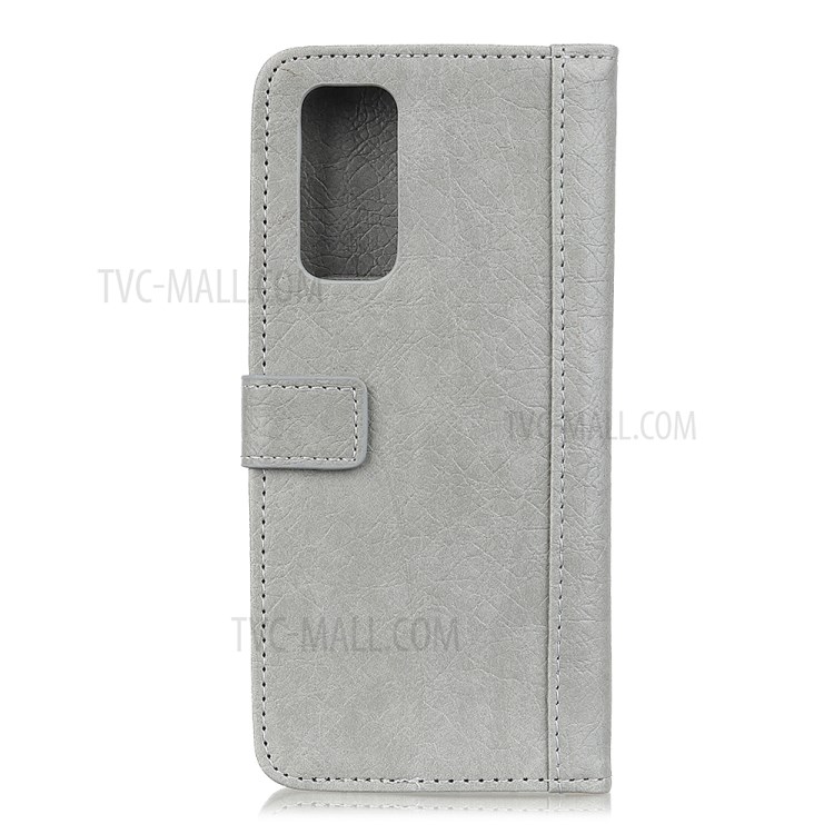 Rhino Grain Leather Wallet Case for Huawei nova 7 Pro 5G - Grey-3