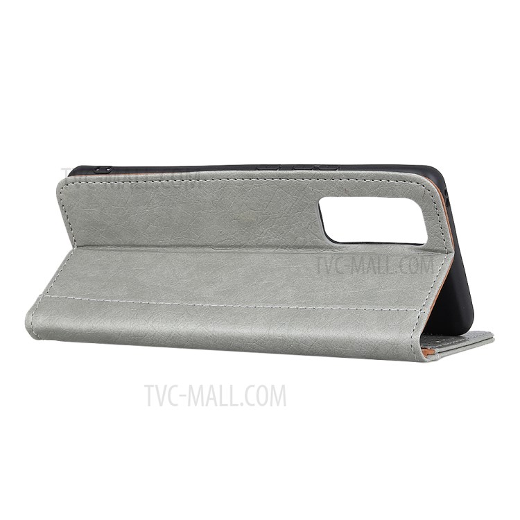 Rhino Grain Leather Wallet Case for Huawei nova 7 Pro 5G - Grey-4