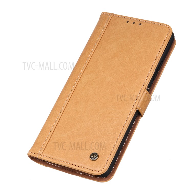 Rhino Grain Leather Wallet Case for Huawei nova 7 Pro 5G - Brown-1