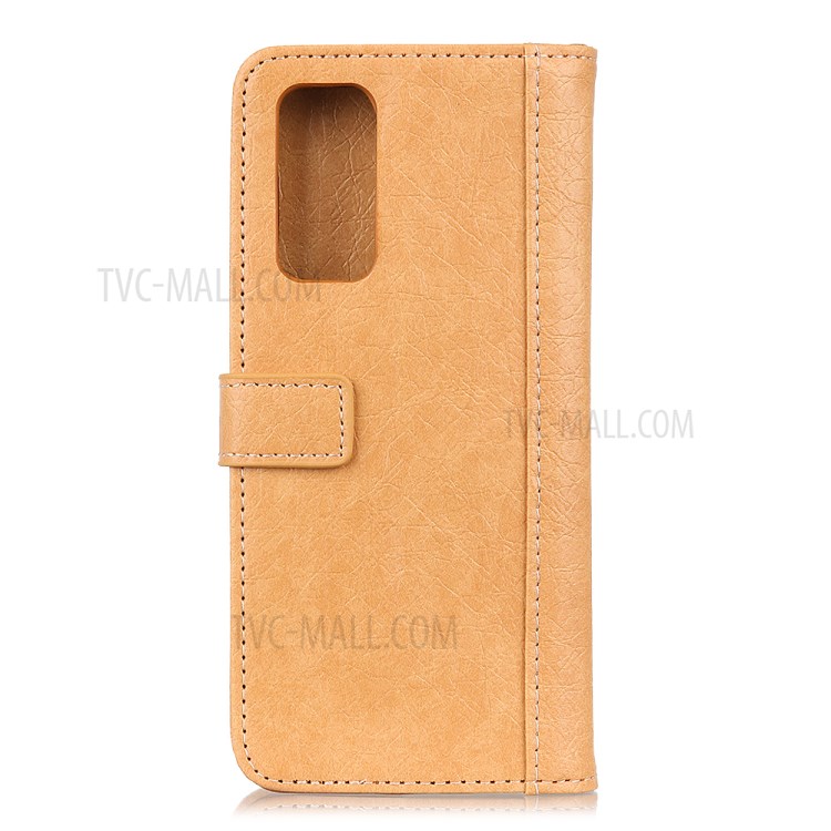 Rhino Grain Leather Wallet Case for Huawei nova 7 Pro 5G - Brown-2