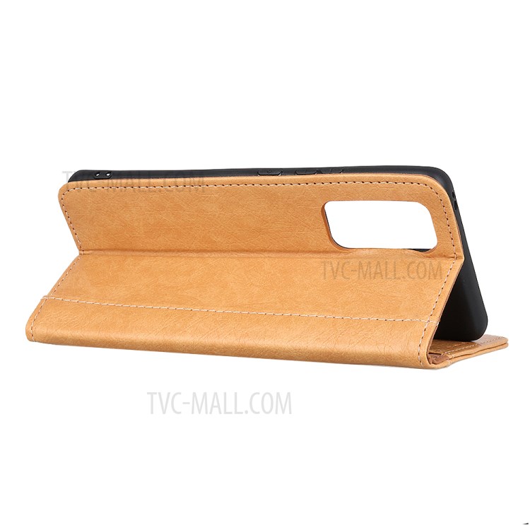 Rhino Grain Leather Wallet Case for Huawei nova 7 Pro 5G - Brown-3