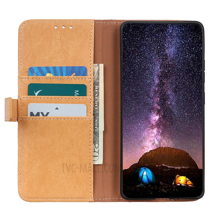 Rhino Grain Leather Wallet Case for Huawei nova 7 Pro 5G - Brown-4