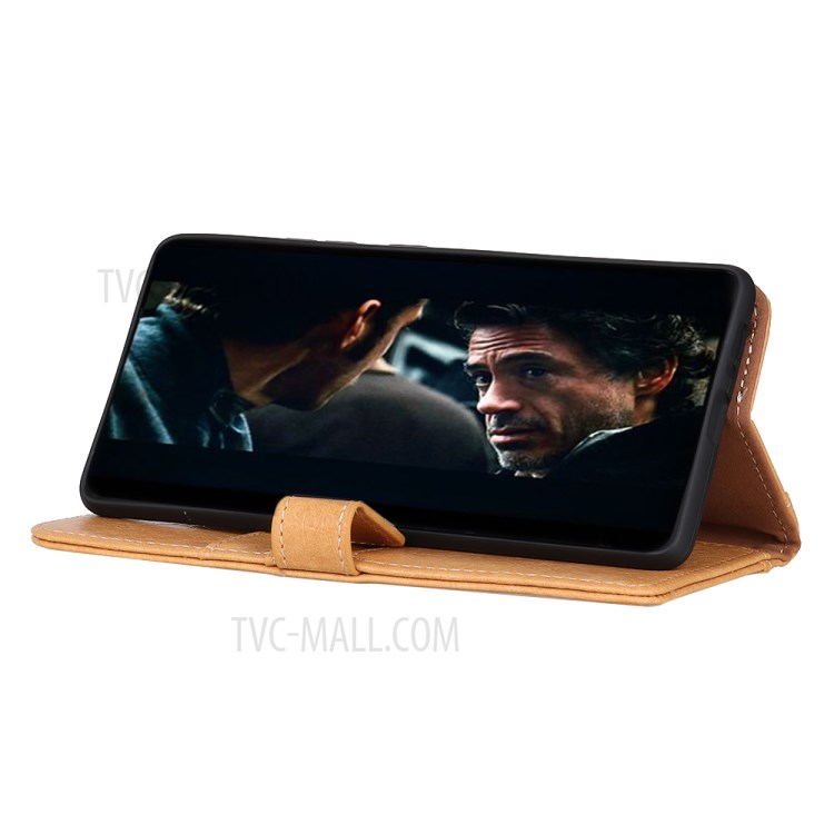 Rhino Grain Leather Wallet Case for Huawei nova 7 Pro 5G - Brown-6