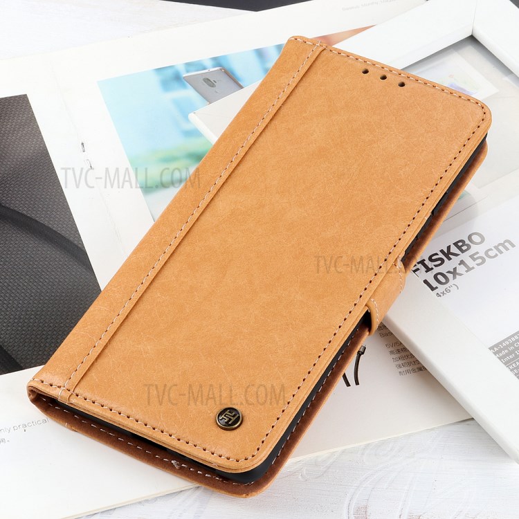 Rhino Grain Leather Wallet Case for Huawei nova 7 Pro 5G - Brown-7