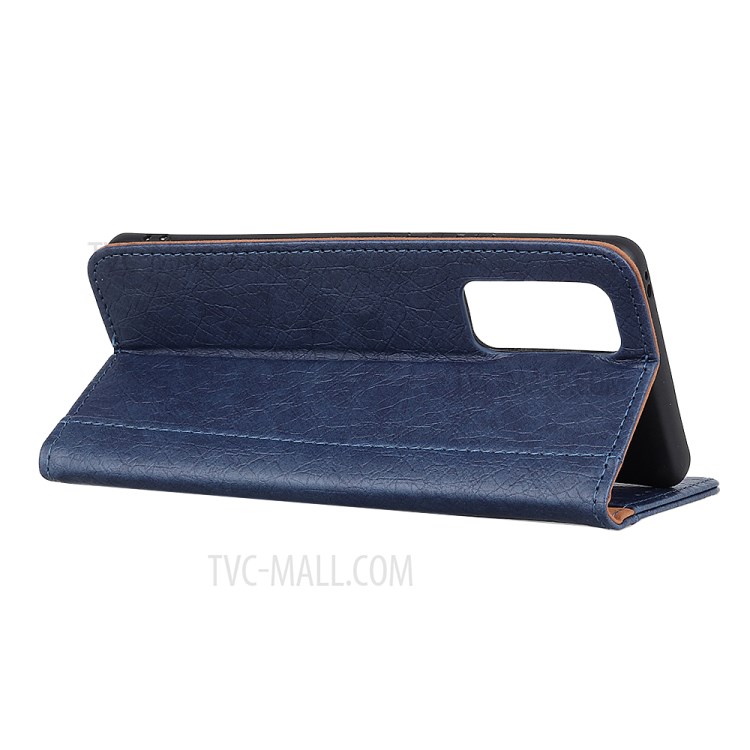 Rhino Grain Leather Wallet Case for Huawei nova 7 Pro 5G - Blue-4