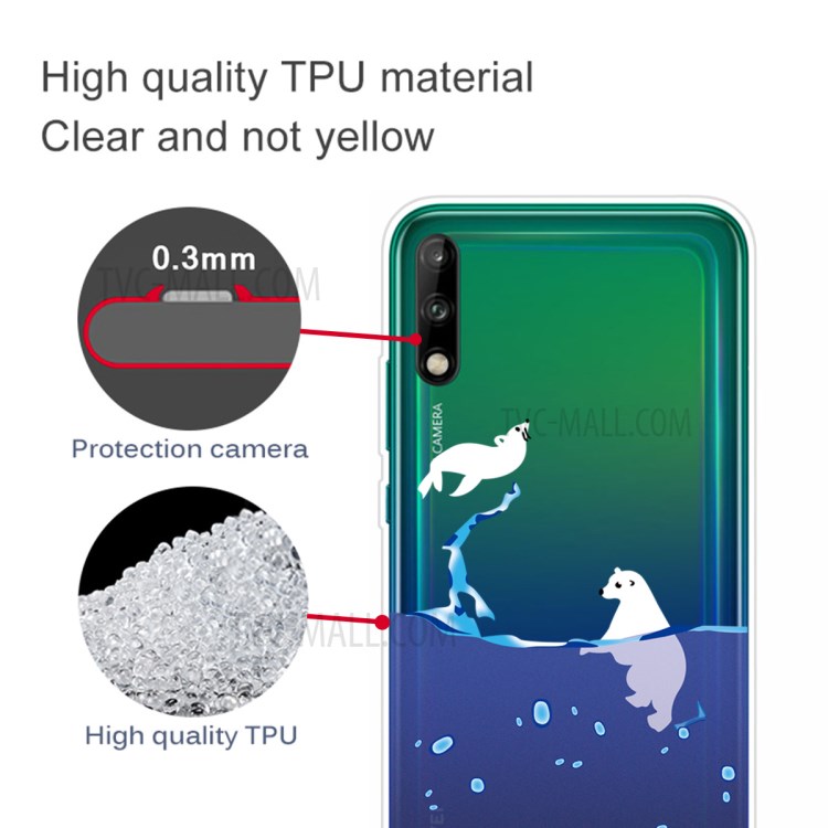 Pattern Printing TPU Soft Phone Cover for Huawei P40 Lite E/Y7p - Polar Bear-3