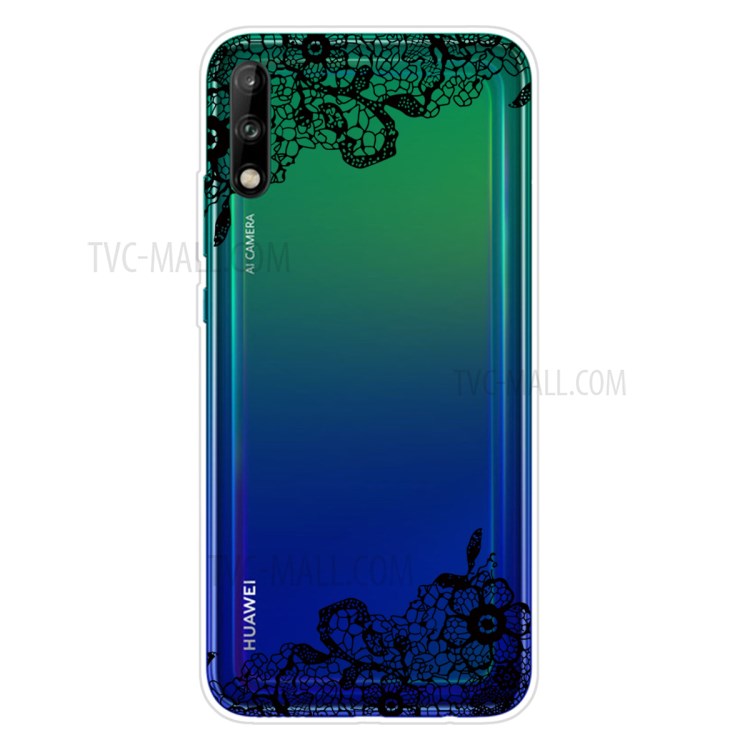 Pattern Printing TPU Soft Phone Cover for Huawei P40 Lite E/Y7p - Lace Flower-1