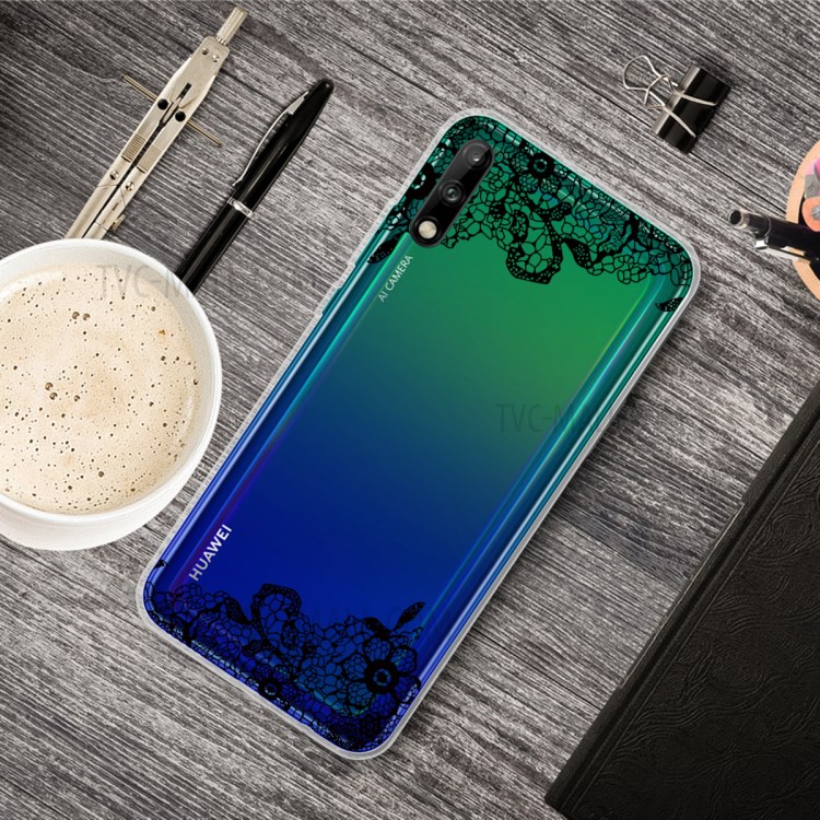 Pattern Printing TPU Soft Phone Cover for Huawei P40 Lite E/Y7p - Lace Flower-2