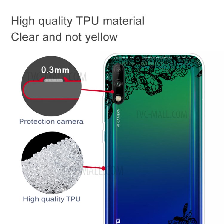 Pattern Printing TPU Soft Phone Cover for Huawei P40 Lite E/Y7p - Lace Flower-3