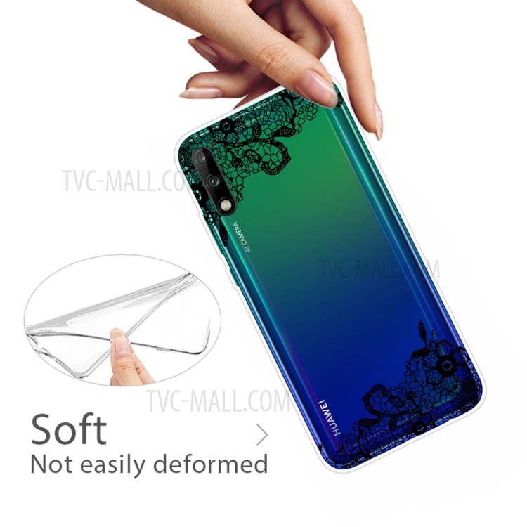Pattern Printing TPU Soft Phone Cover for Huawei P40 Lite E/Y7p - Lace Flower-4