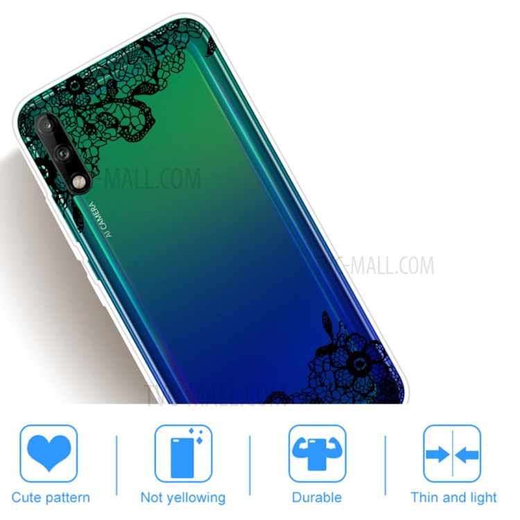Pattern Printing TPU Soft Phone Cover for Huawei P40 Lite E/Y7p - Lace Flower-5