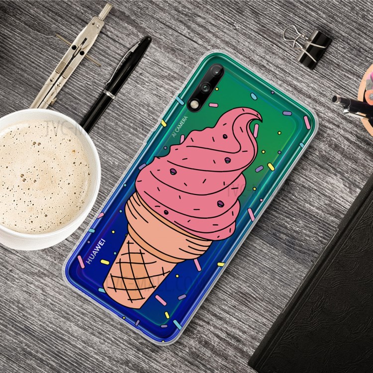 Pattern Printing TPU Soft Phone Cover for Huawei P40 Lite E/Y7p - Ice Cream-2