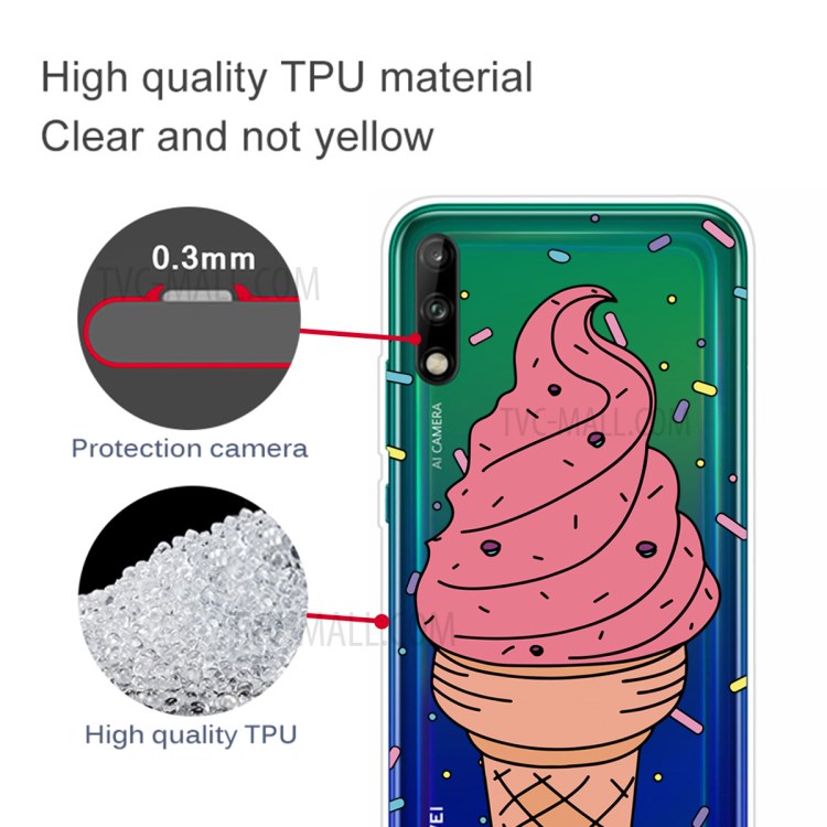 Pattern Printing TPU Soft Phone Cover for Huawei P40 Lite E/Y7p - Ice Cream-3