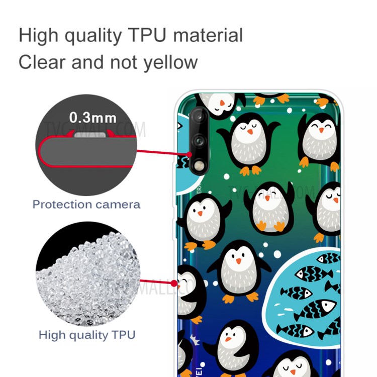 Pattern Printing TPU Soft Phone Cover for Huawei P40 Lite E/Y7p - Little Penguin-3