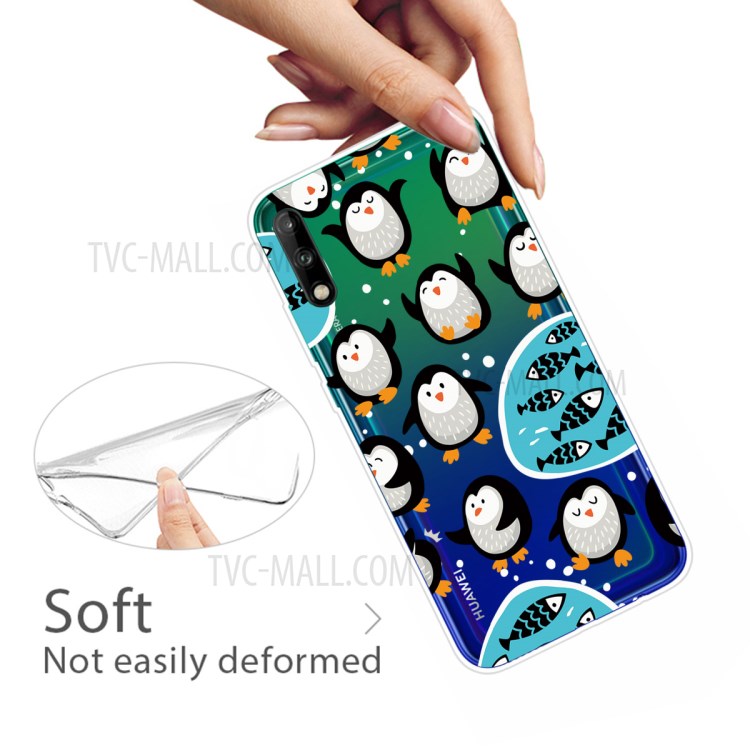 Pattern Printing TPU Soft Phone Cover for Huawei P40 Lite E/Y7p - Little Penguin-4