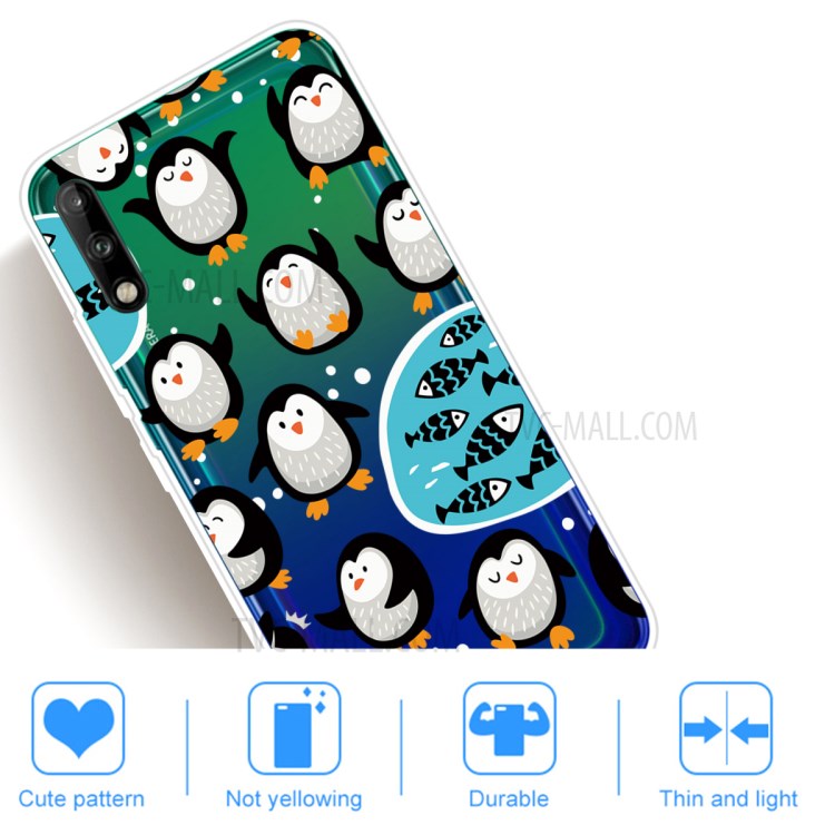 Pattern Printing TPU Soft Phone Cover for Huawei P40 Lite E/Y7p - Little Penguin-5