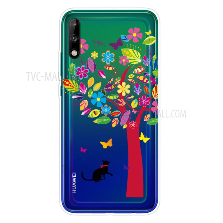 Pattern Printing TPU Soft Phone Cover for Huawei P40 Lite E/Y7p - Colorful Tree-1