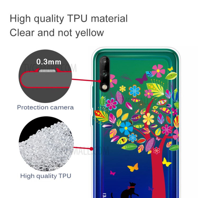 Pattern Printing TPU Soft Phone Cover for Huawei P40 Lite E/Y7p - Colorful Tree-3