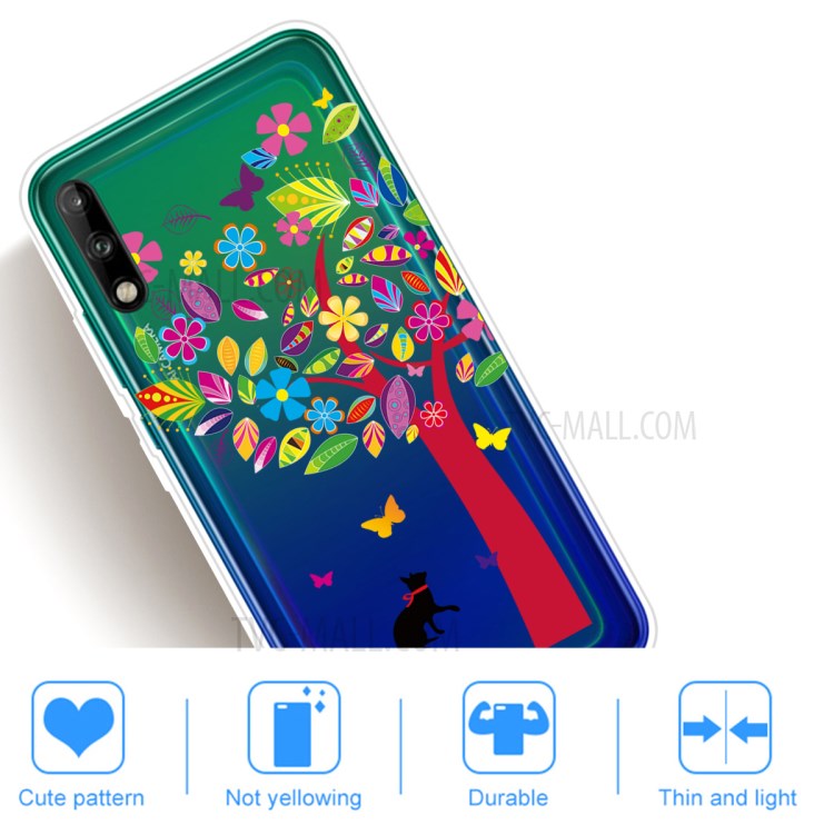 Pattern Printing TPU Soft Phone Cover for Huawei P40 Lite E/Y7p - Colorful Tree-5