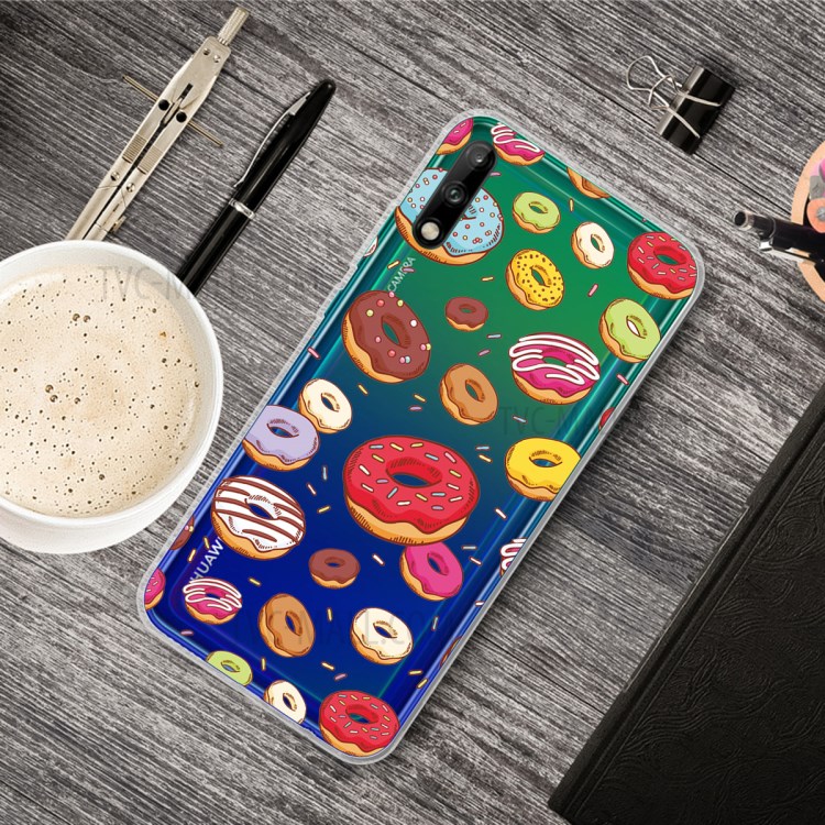Pattern Printing TPU Soft Phone Cover for Huawei P40 Lite E/Y7p - Donuts-2
