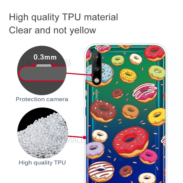 Pattern Printing TPU Soft Phone Cover for Huawei P40 Lite E/Y7p - Donuts-3