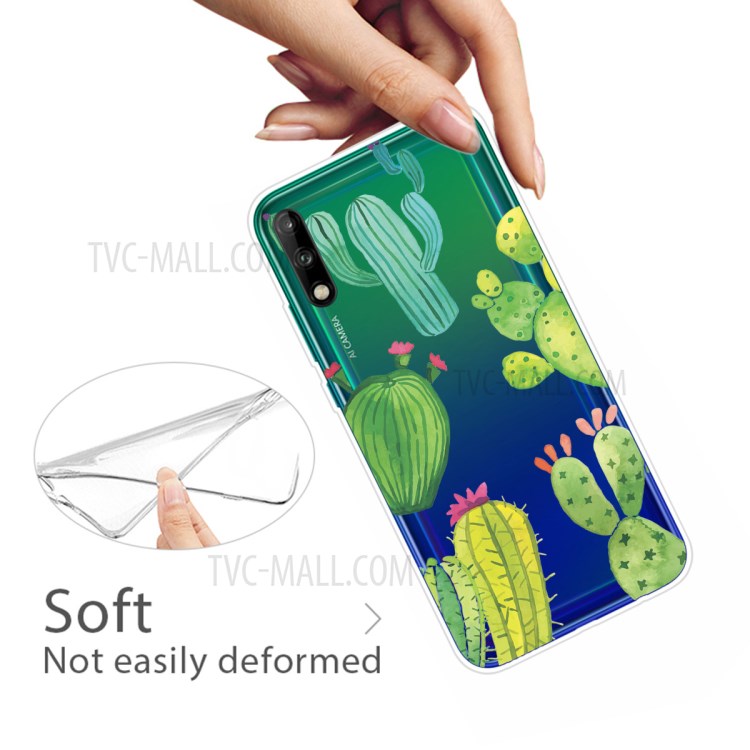 Pattern Printing TPU Soft Phone Cover for Huawei P40 Lite E/Y7p - Cactus-4