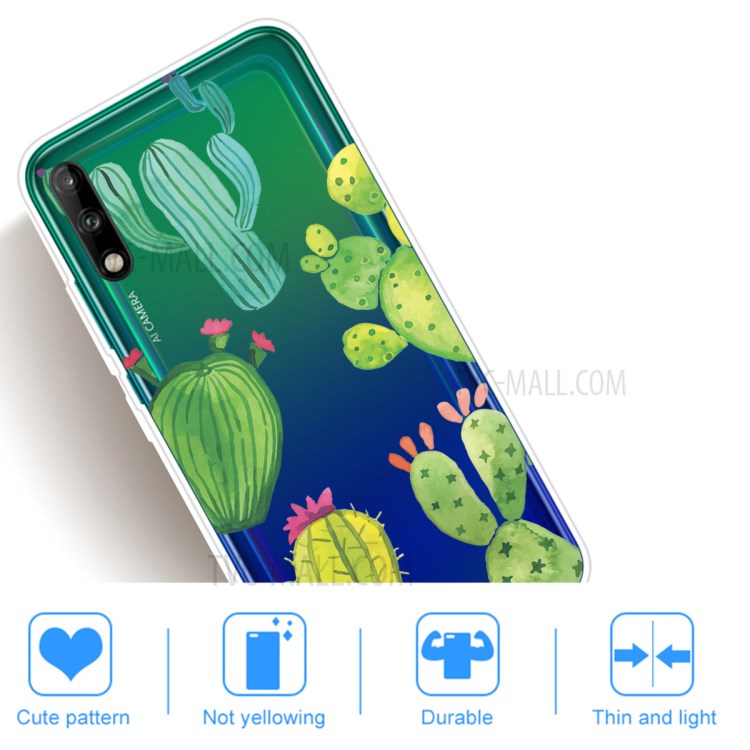 Pattern Printing TPU Soft Phone Cover for Huawei P40 Lite E/Y7p - Cactus-5